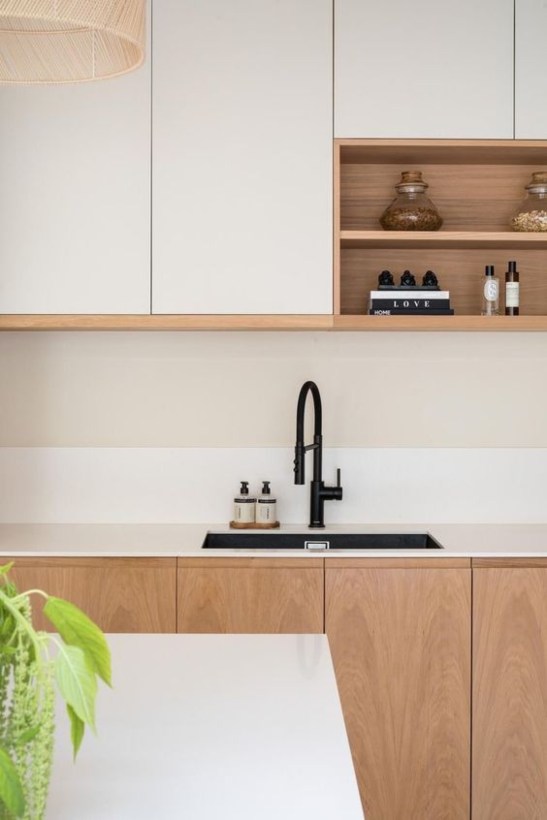 cucine moderne legno e bianco